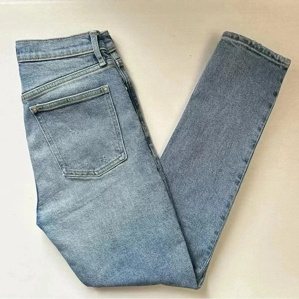 GAP High Rise True Skinny Ankle Jeans Distressed Denim Stretch Blue Size 25 - Picture 12 of 13